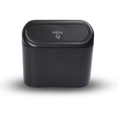 Sollbry 1 poubelle de voiture, accessoires de voiture mignons pour le stockage et l'organisation, petite poubelle pour voiture, chambre et bureau (noir, 15,5 x 14 cm)