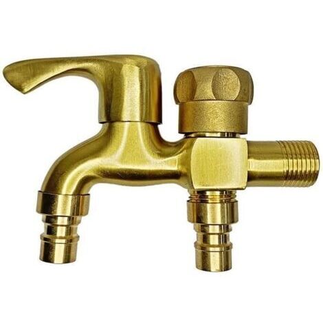 Sollbry 1 robinet en laiton à double usage pour machine à laver, robinet d'angle de salle de bain, robinet de jardin, mélangeur extérieur (TAILLE : 16,5 × 10,2 × 3 cm)