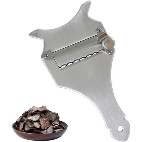 Sollbry 1 Stück Trüffelschneider, verstellbar, gewellte und gerade Klingen, Holzgriff, Käsehobel für Gemüse, Knoblauch, Pilze