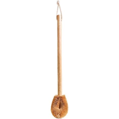 Sollbry 1 x Cepillo de baño práctico con mango largo para limpiar el inodoro (marrón claro, 49 x 8 cm)