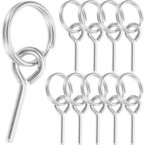 Sollbry 10 anillos para postes de tienda de campaña, repuesto de anillo con pasadores, pasador de conexión de cuerda de camping, anillo de camping para acampar al aire libre, senderismo, 4 x 0,3 cm
