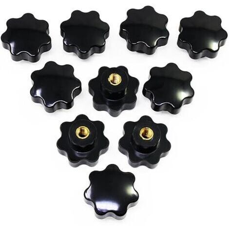 Sollbry 10 PCS écrou poignée étoile M8 écrous de poignée bouton de serrage tête étoile poignée écrou à ailettes écrou poignée étoile filetage intérieur laiton pour machines et installations, meubles