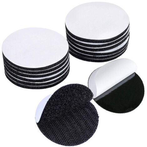 Sollbry 10 pegatinas redondas antiarañazos de doble cara extrafuertes de 5 cm, reutilizables, autoadhesivas, para bricolaje, marcos de fotos y montaje en pared sin taladrar, color negro.