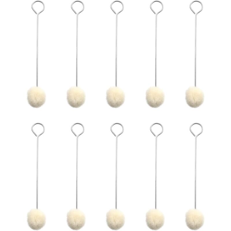 Image of 10 pezzi di tamponi di lana, pennello per palline di cuoio, applicatore per tintura di cuoio, manico in metallo per tinture per cuoio, progetti