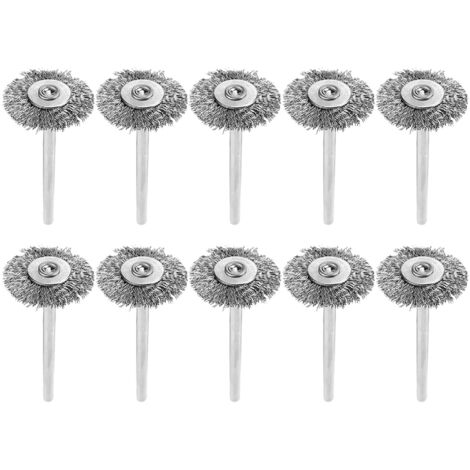 Sollbry 10 pièces brosse métallique Mini Kit de polissage en acier inoxydable outil rotatif de nettoyage de roue pour meuleuse outil rotatif perceuse électrique
