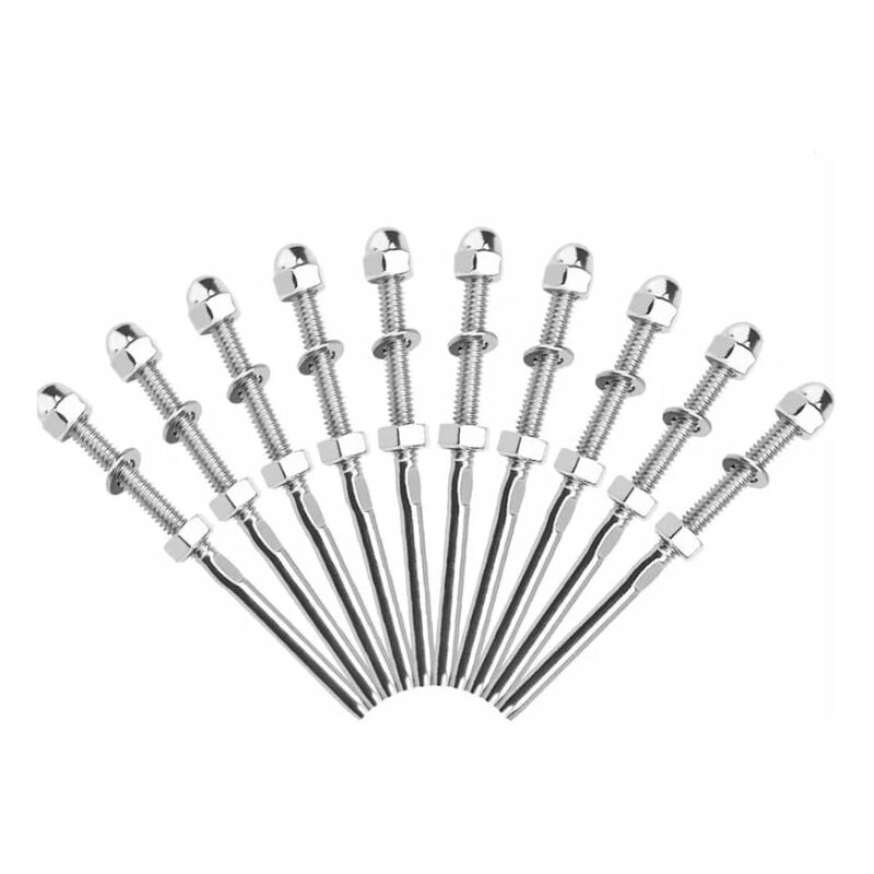 Sollbry - 10 pièces tendeurs de câble filetés séparateur de câble en acier inoxydable tendeur de garde-corps en fil d'acier inoxydable avec joint