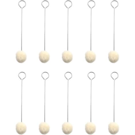 Sollbry 10 Stück Wollpinsel, Leder-Kugelpinsel, Lederfarbstoff-Applikator, Metallgriff für Lederfarben, Bastelprojekte, Werkzeugarbeiten, Lederfärbewerkzeug