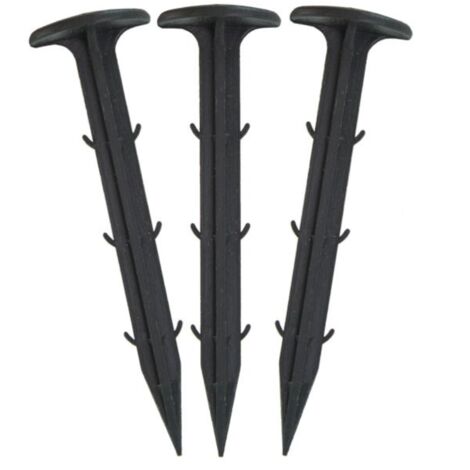 Sollbry 100 estacas de plástico para jardín, anclajes para mantillo y lonas, ganchos para lonas de 110 mm.