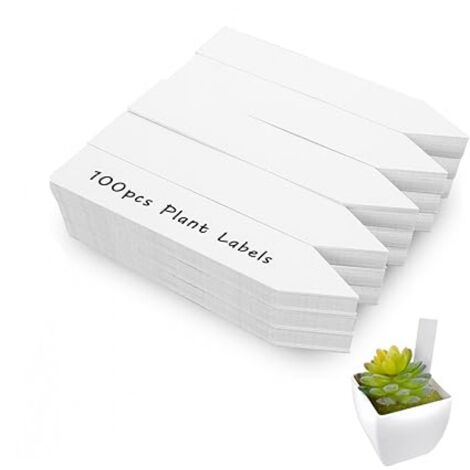 Sollbry 100 etiquetas de plástico reutilizables para plantas de jardín, etiquetas para semillas de interior y exterior (2 x 10 cm), hierbas, flores, verduras y plantas.