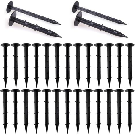 Sollbry 100 piquetas de anclaje para jardín - Ganchos extrafuertes - Control de malezas - Película protectora - Estaca - Red