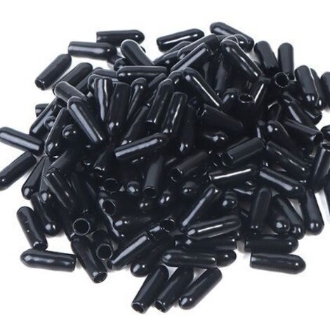 Sollbry 100 Stück Bits, Gummispitzen, schwarzer Schraubengewindeschutz, Sicherheitsabdeckung (3,5 mm)