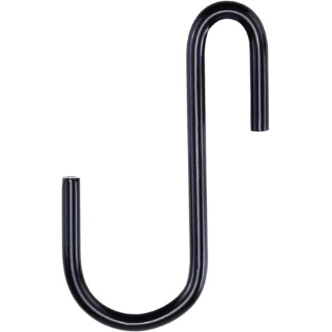 Sollbry 10er-Pack kleine S-Haken – schwarz beschichtet, zum Aufhängen an robusten Regalen, Garage, Sichtschutzwänden, Lagerregalen, Bäckerregalen und schwarzen Haken zum Aufhängen von Regalen mit Hake