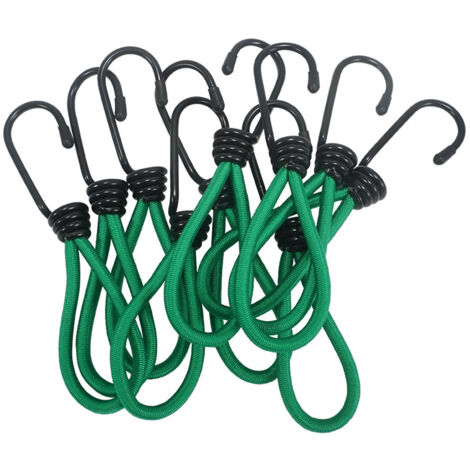 Sollbry 12 ganchos elásticos para lonas, cuerdas elásticas para acampar con ganchos, correas elásticas para lonas