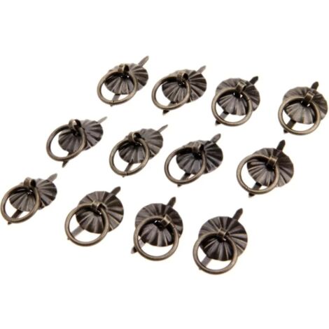 Sollbry 12 pcs Tiroir de Porte Bouton de Tiroir Poignée Meuble Bronze avec Vis pour Armoire Rétro Tiroir Commode Meubles Rétro