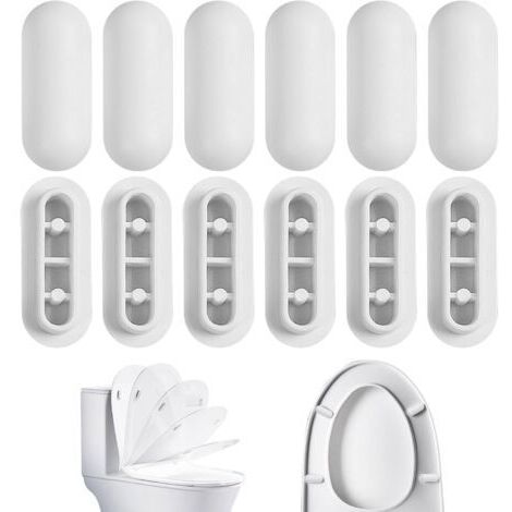 Sollbry 12 Pièces Tampon Universel pour Siège Toilette, Tampon Abattant WC, Patins pour Abattant WC, Pare-Chocs de Siège de Toilette pour Maison Hôtel Restaurant
