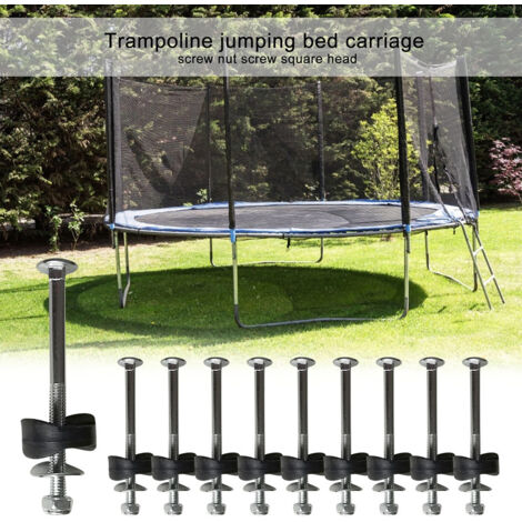 Sollbry 12 Stück Trampolin-Zaunpfosten-Abstandshalter, Trampolin-Schraube aus verzinktem Stahl, Schraube für Sprungbettwagen, Trampolin-Dolch