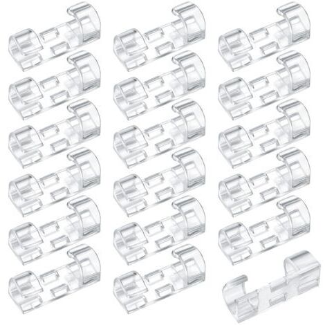 Sollbry 120 Pièces Clips de Câbles Adhésifs, Supports Organisateur de Câbles Ronds, Organisateur de Câbles, Serre-câbles Plastique Montage Mural avec Coussinets Adhésifs pour Câble de Bureau (Transpar