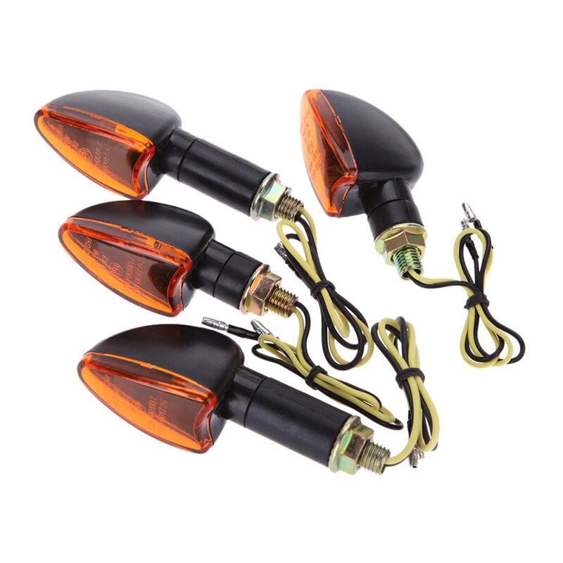 12V Moto Clignotant Voyant 4pcs Avant Et Arrière Ampoule Ambre Pour Vélos Quads et vtt - Sollbry