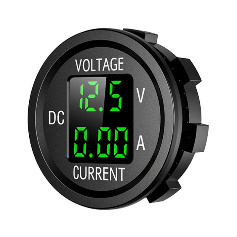 Sollbry - 12V Moto Voltmètre Numérique led étanche,6V-48V dc Voltmètre Courant pour Voitures Motos Camions Bateaux Yachts(Vert)
