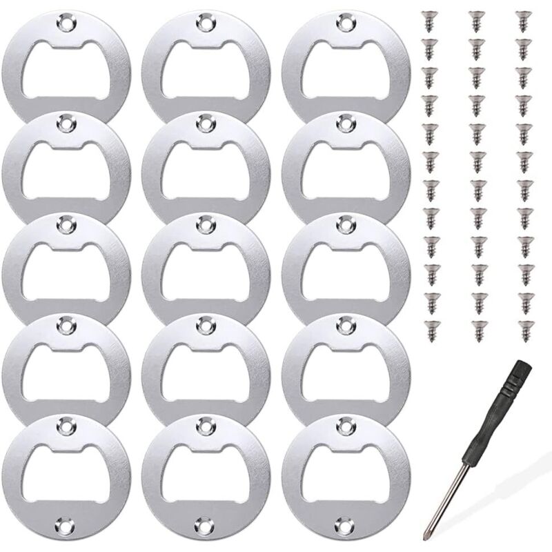 Sollbry - 15 juegos de insertos para abrebotellas, kit de piezas de metal para abrebotellas, moldes de resina, abridor de cerveza de resina,