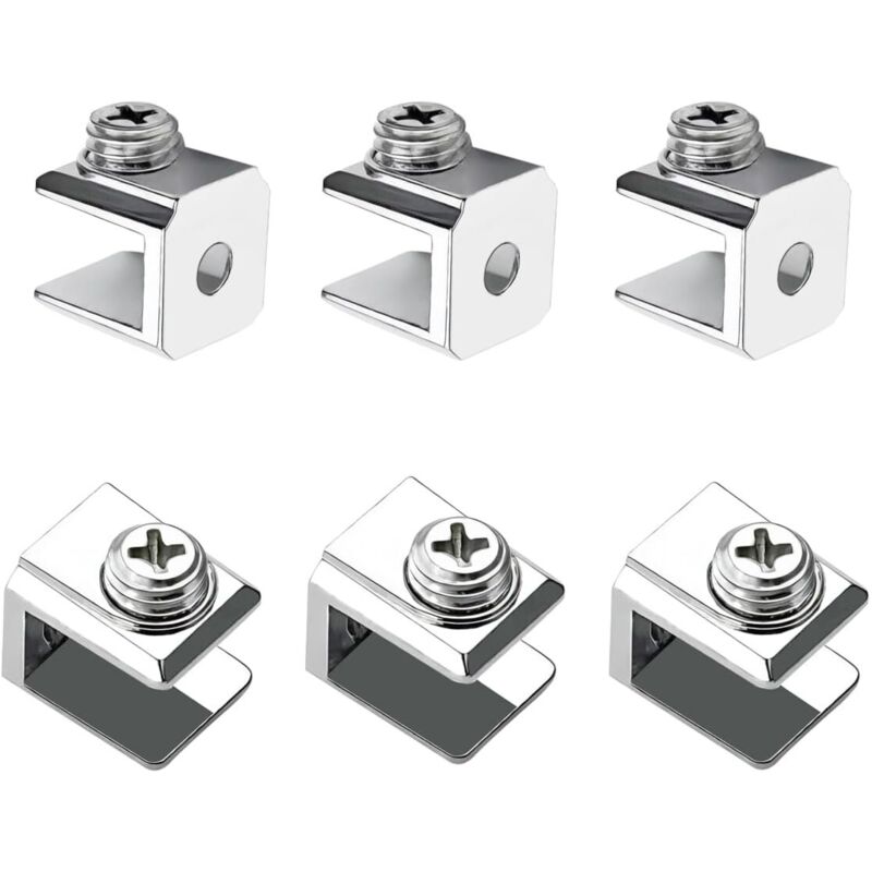 16 abrazaderas de vidrio ajustables de aleación de zinc para vidrio de 3 a 8 mm de grosor. - Sollbry