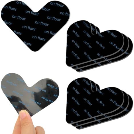 Sollbry 16 Pièces Tapis Antidérapant Kit, Adhésif Puissant sous Tapis Antidérapant, Anti Curling Sticker Tapis Antidérapant pour Tous Les Sols Lisses (Forme de Coeur)