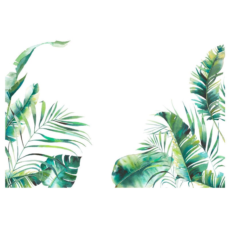 Sollbry - 1set Feuille Plantes Tropicales Peel and Stick Stickers Muraux, Vert Nature Jungle Arbre Feuilles Stickers Muraux, Étanche diy Décoration