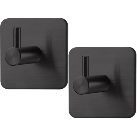 Sollbry 2 ganchos de acero inoxidable para toallas de cocina, adhesivos cepillados, sin perforaciones, para baño.