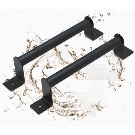 Sollbry 2 PCS Poignées de Porte Coulissante, Poignée de Porte de Grange Robuste, Poignée de Tirage Noire, Poignée Traction Porte en Acier au Carbone pour Armoire, Placard (229 mm)