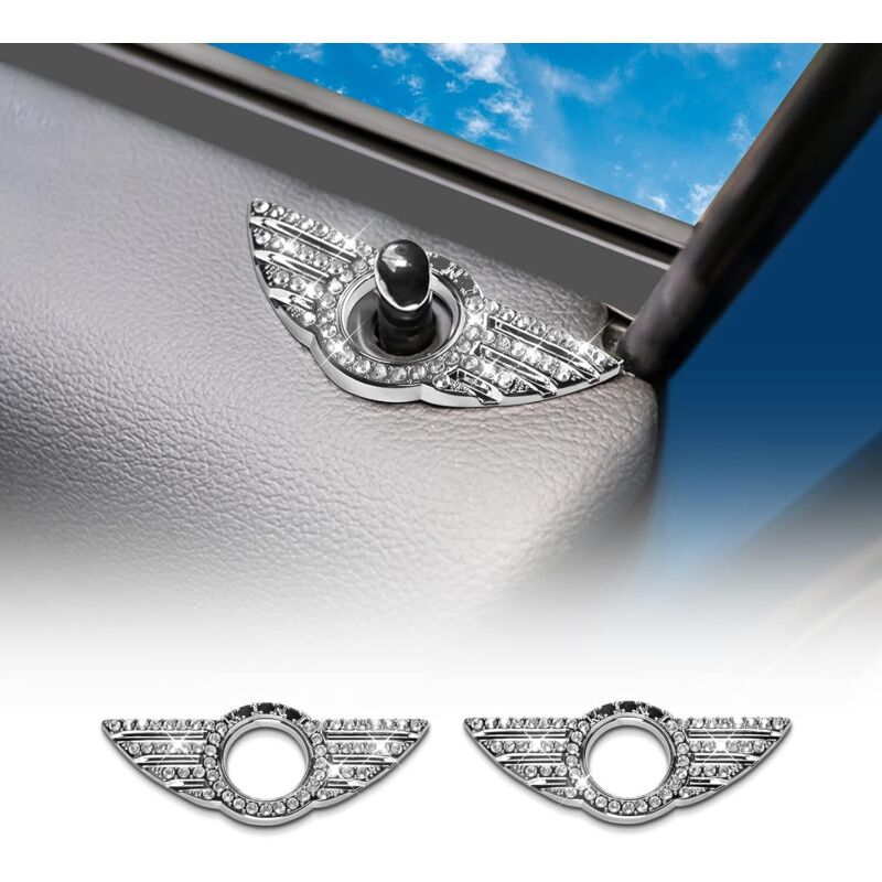 Sollbry - 2 pegatinas decorativas para cerradura de puerta de coche, accesorios interiores para Mini Clubman Cooper R55 R56 R57, logotipo de