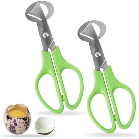 Sollbry 2 Pièces Ciseaux à Oeufs de Caille, Acier Inoxydable Caille Ciseaux, Caille Coque Oeufs Coupe-Coquille d'oeuf Petit Caille Oeuf Ciseaux pour la Maison, la Cuisine, le Restaurant(Vert)