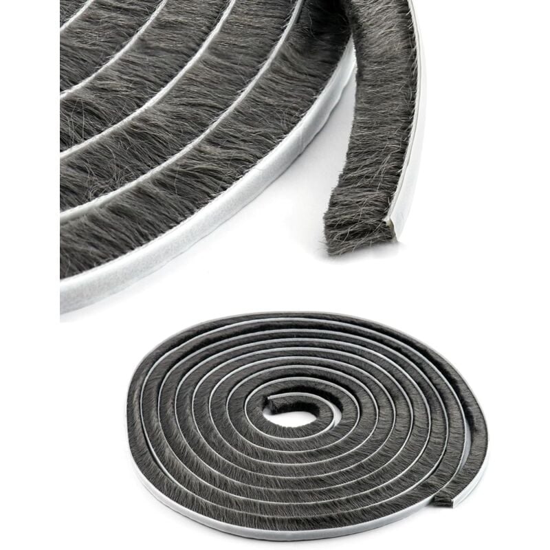 2 Pièces Joint Brosse Porte Coulissante, Bande De Brosse Autocollant, Joint Brosse, Pour Fenêtres Et Portes Mobiles, 9 mm x 15 mm x 10 m - Sollbry