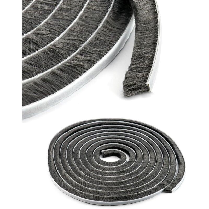 2 Pièces Joint Brosse Porte Coulissante, Bande De Brosse Autocollant, Joint Brosse, Pour Fenêtres Et Portes Mobiles, 9 mm x 15 mm x 10 m - Sollbry