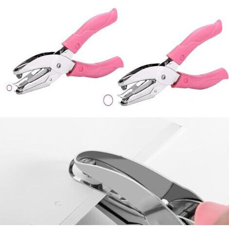 Sollbry 2 Pièces Pince à Perforer en Papier, Pince à Trou en Métal, Pince Perforateur avec Poignée, Pince à Perforatrice à un Trou, Pince Perforatrice, pour le Bricolage pour le Bureau de l'École à Do