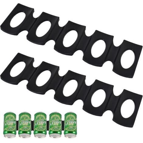 Sollbry 2 Pièces Porte Cannettes Silicone Noir, Tapis en Bière Range Bouteille Pliable, Porte Bouteille Frigo en Silicone Peut Contenir 15 Bouteilles, Porte Bouteilles Réfrigérateur pour Fêtes D'anniv