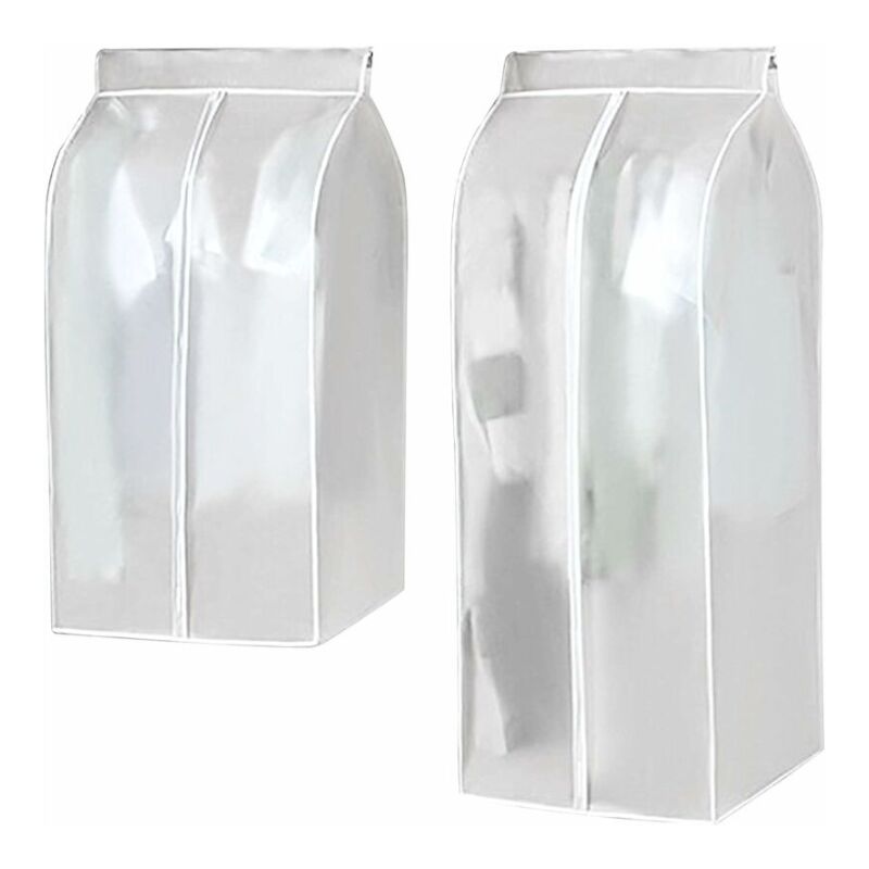 Sollbry - 2 pièces Sac à poussière pour vêtements, Housse penderie, Grande housse de protection anti-poussière et anti-mites pour veste, manteau,