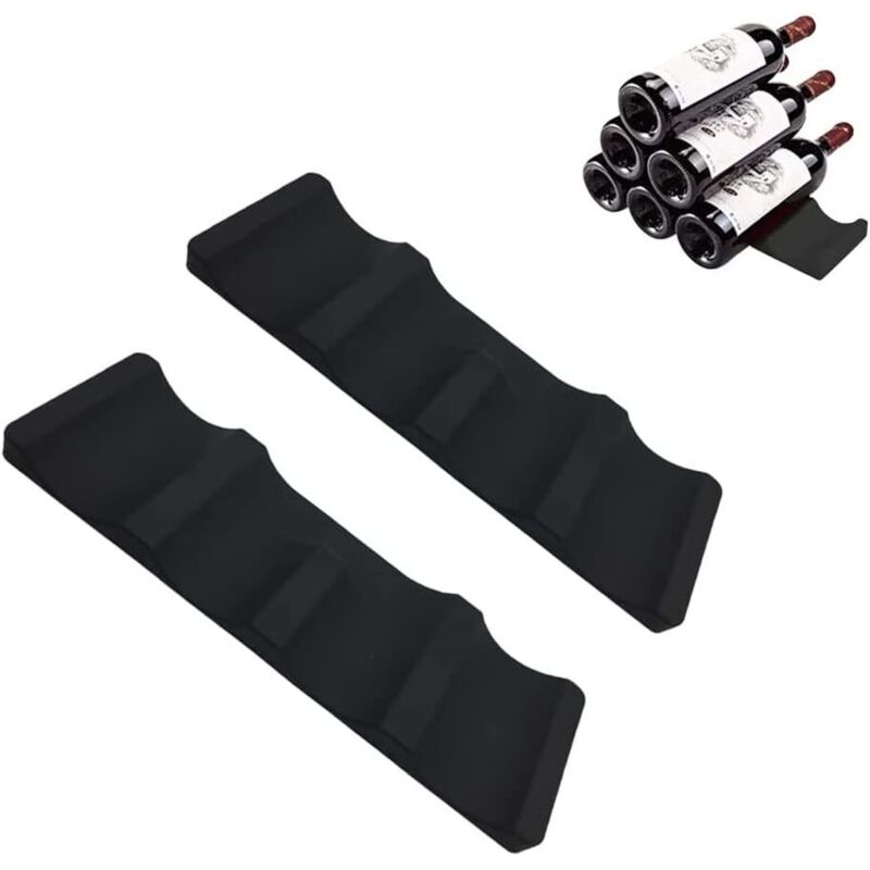 Sollbry - 2 Pièces Tapis de Rangement à Bouteille, Support Bouteille Empilage, Européen Étagère à Vin de Style, Porte Bouteille Frigo pour Comptoirs