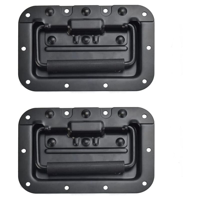 2 Pièces Traction Poignée Caisse, Poignées Caisse Pliantes, Poignée de Boîte à, Poignées Traction Ressort, pour Boîte à Outils Bagages Equipement