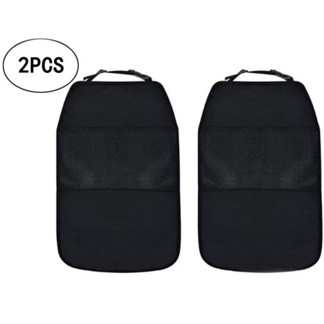 Sollbry 2 protectores de asiento trasero de coche, impermeables, color negro