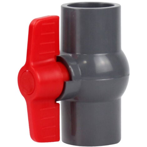Sollbry 2 robinets à bille en PVC, conduites d'eau, joints de réparation en plastique, diamètre intérieur 40mm, raccords de vanne à douille, adaptateur, gris