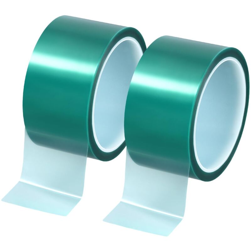2 Rouleaux Ruban Chauffant pour Sublimation, 50mm x 33m, Ruban Adhésif Haute Temperature pour Imprimés Électroniques (Vert) - Sollbry