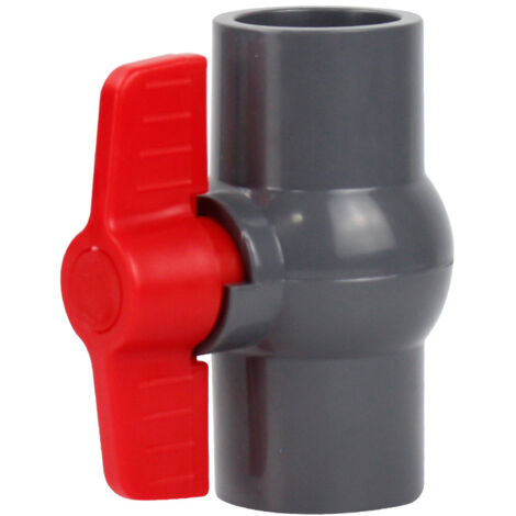 Sollbry 2 Stück PVC-Kugelhahn, Wasserrohr, Kunststoff-Reparaturverbindungen, Innendurchmesser 40 mm, Buchsenventil-Armaturen-Adapter, Grau
