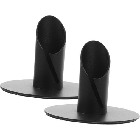 Sollbry 2 Stück Stumpenkerzenhalter aus Metall, Spitzkerzenhalter, Party-Kerzenhalter für Dekoration, schwarze Kerzenständer, Tisch-Kerzenhalter, Hochzeit, Abendessen, Kerzenhalter aus Schmiedeeisen