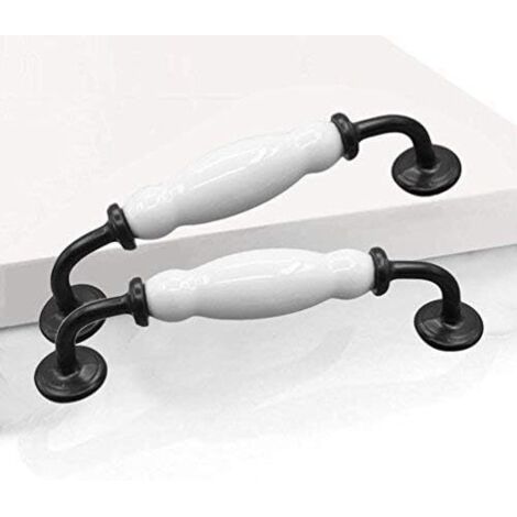 Sollbry 2 tiradores de arco para puertas, cajones y muebles (distancia de perforación: 128 mm)