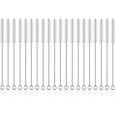 Sollbry 20 cepillos para pajitas - Cepillo de calabaza - Cepillo para limpiar pajitas - Cepillo de acero inoxidable reutilizable