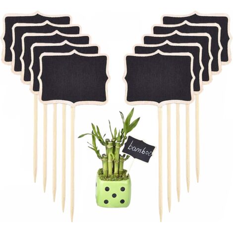 Sollbry 20 etiquetas de madera para plantas, mini etiquetas de pizarra para plantas, para decoración de interiores, huertos, balcones y jardines de hierbas.