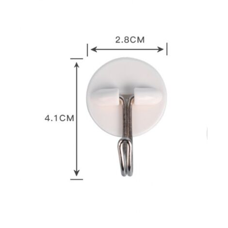 Sollbry 20 ganchos redondos de plástico para techo, pequeños ganchos autoadhesivos para colgar en la pared, blancos, sin costuras, de acero inoxidable, impermeables y resistentes al aceite para utensi