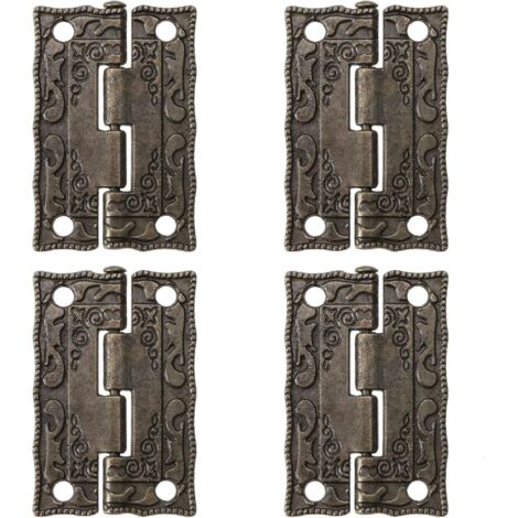Sollbry 20 Stück Mini Retro Antik Bronze Türscharniere für Holzkisten, Schränke, Schmuckschatullen