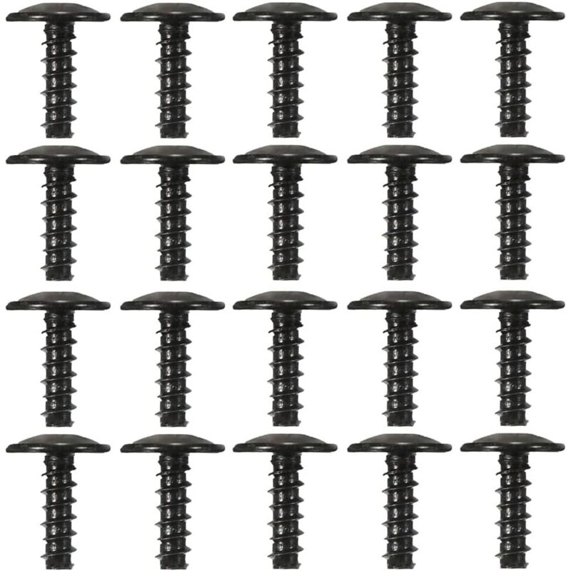 Sollbry - 20 tornillos de chapa para guardabarros de coche, tornillos de ala bajo el capó, fijaciones de parachoques metálicos