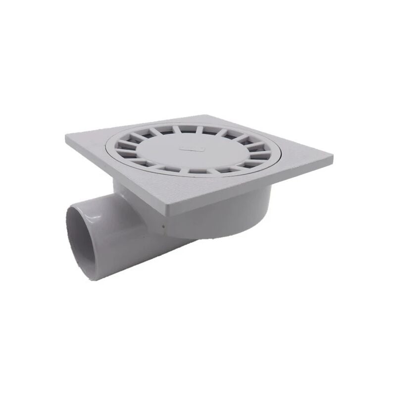 Sollbry - 200mm x 200mm Sortie 75mm Siphon de Sol Salle de Bains Salle Humide Douche Plastique Pvc-blanc